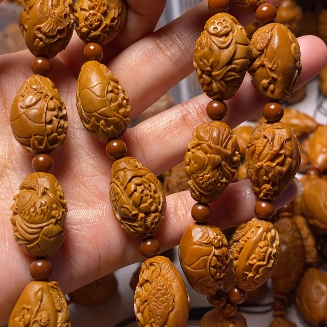 橄榄核手串/手链鸟语花香荷塘月色手持