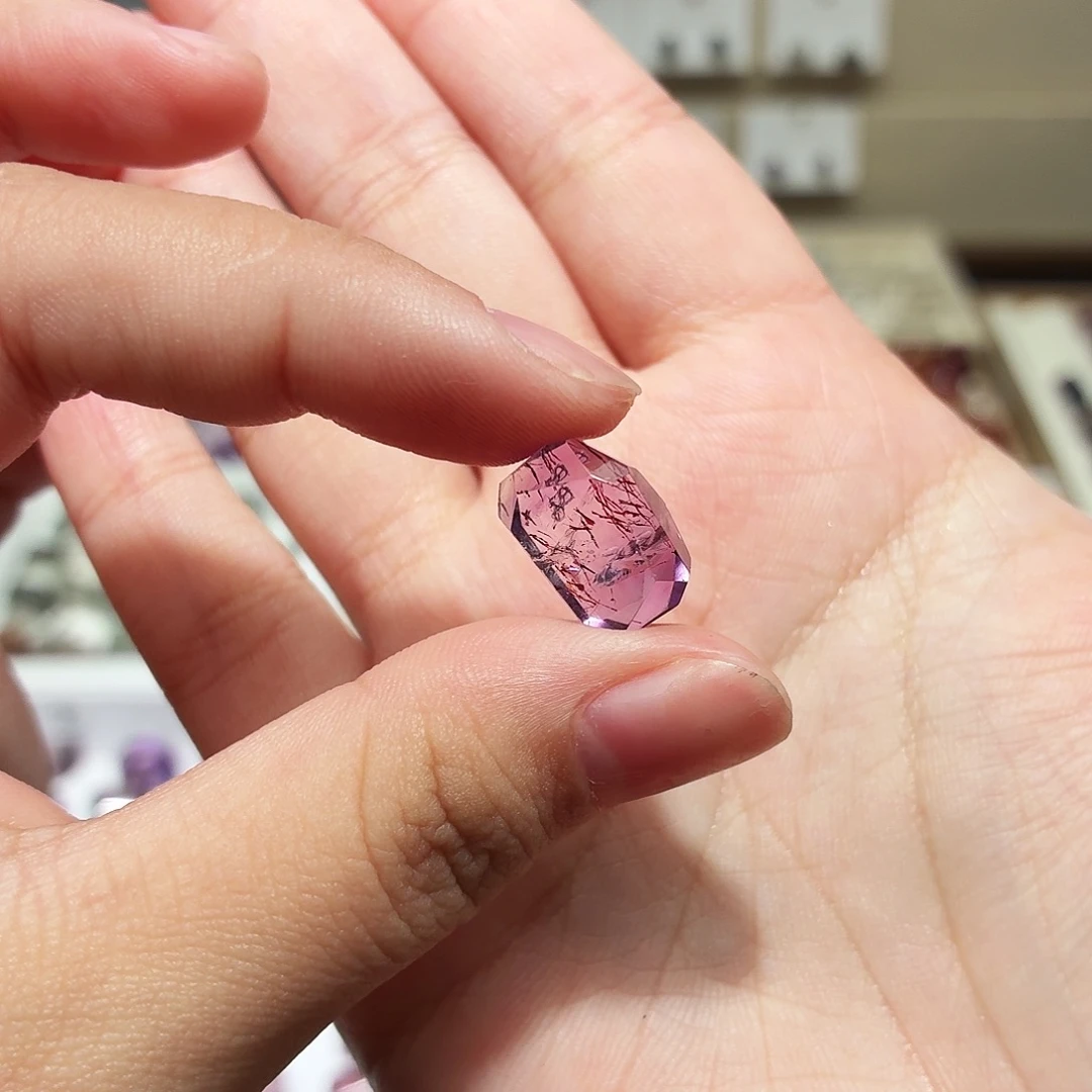 水晶未镶嵌吊坠(不含链)紫超七 随形 打孔定制不退换