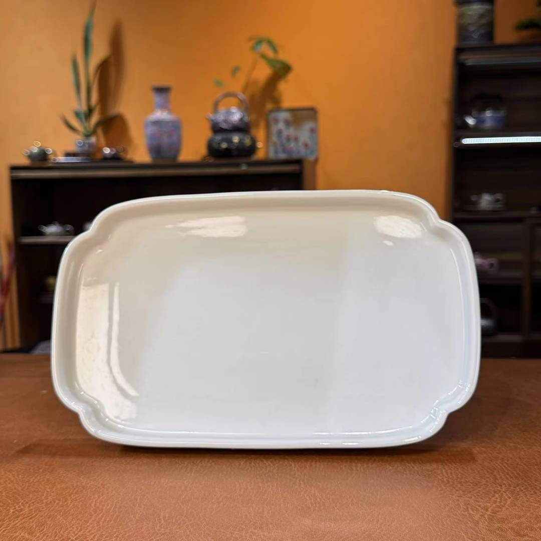 瓷韵优品 草木灰陶瓷干泡盘28*17-5884