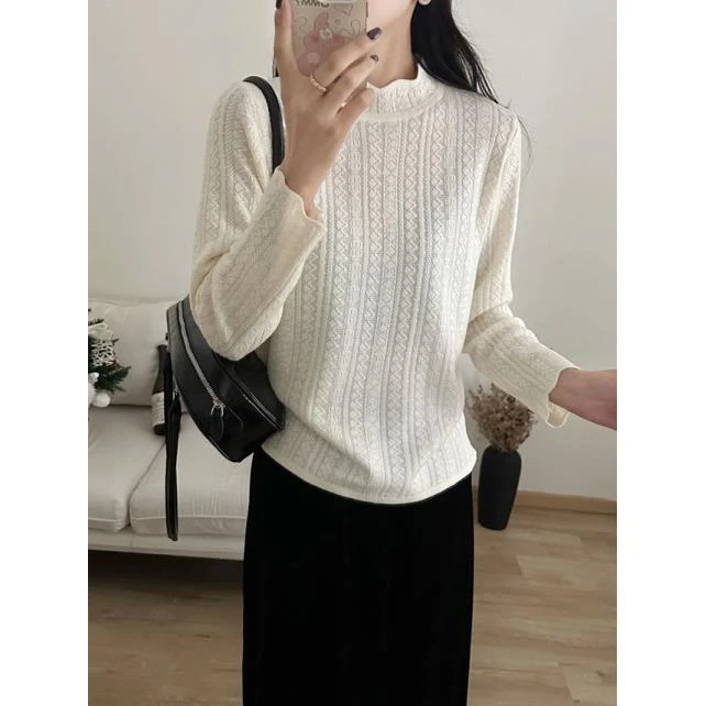 新款韩系设计感针织百搭打底衫1565
