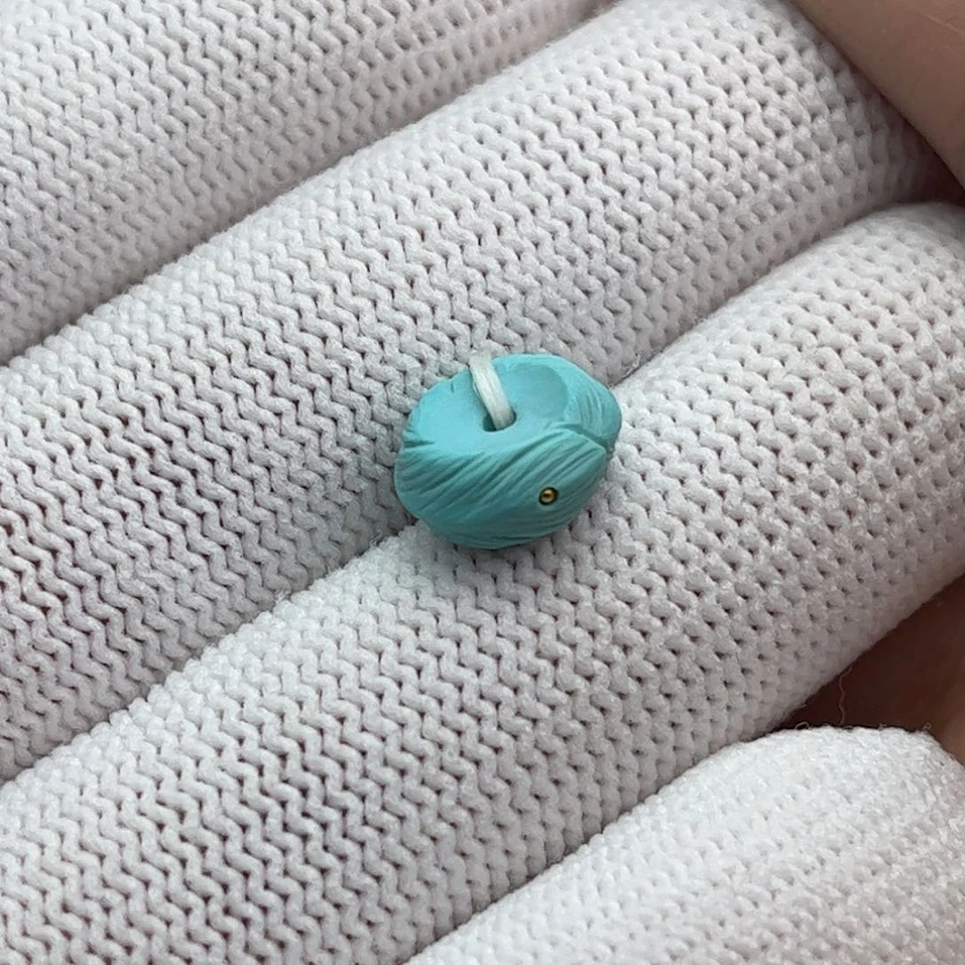 未镶嵌绿松石珠宝奇石羽毛扣