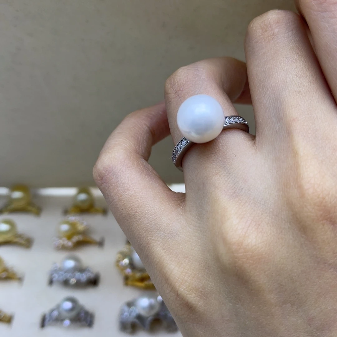 淡水珍珠戒指银S925镶嵌
