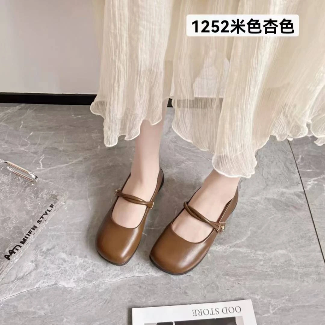 1252春季四季通用平底懒人鞋韩版单鞋时尚复古浅口运动风