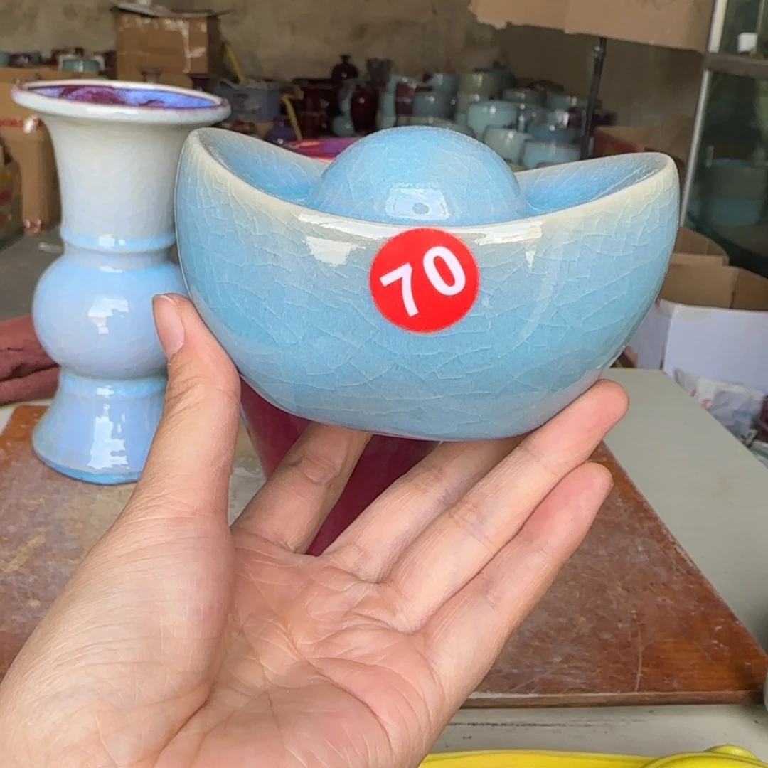 陶摆件郑家钧窑摆件微瑕