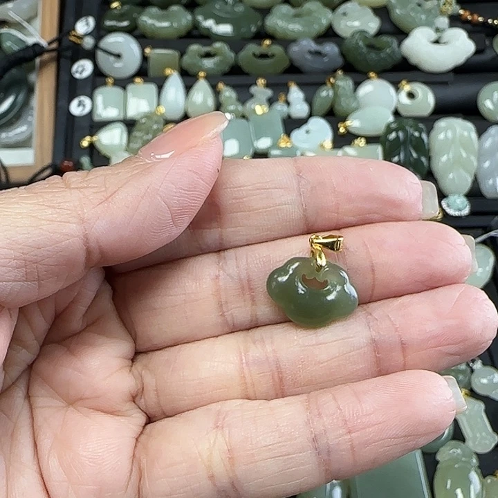 和田玉吊坠(不含链)银S925镶嵌&*&