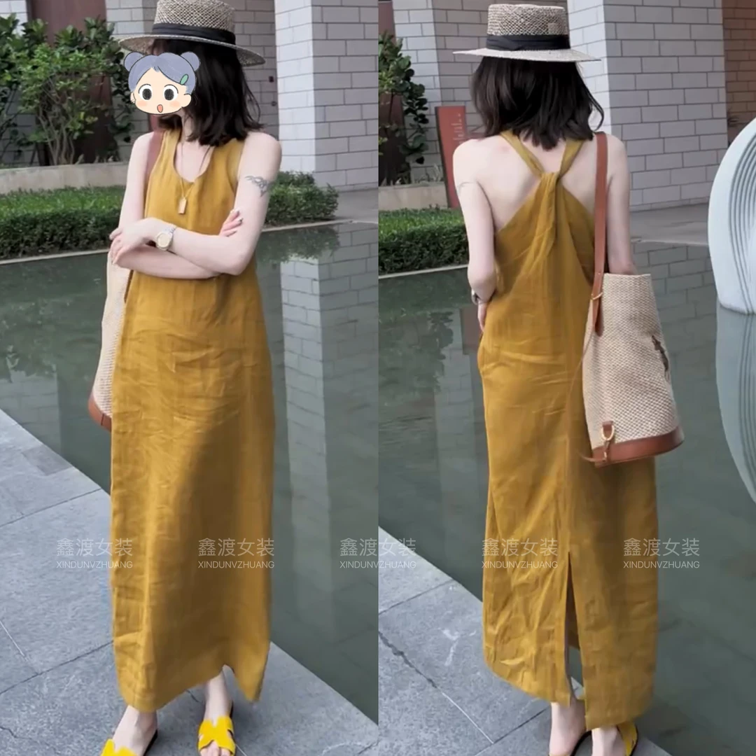 2025春夏新款时尚显瘦气质女士网红洋气连衣裙百搭款D5233