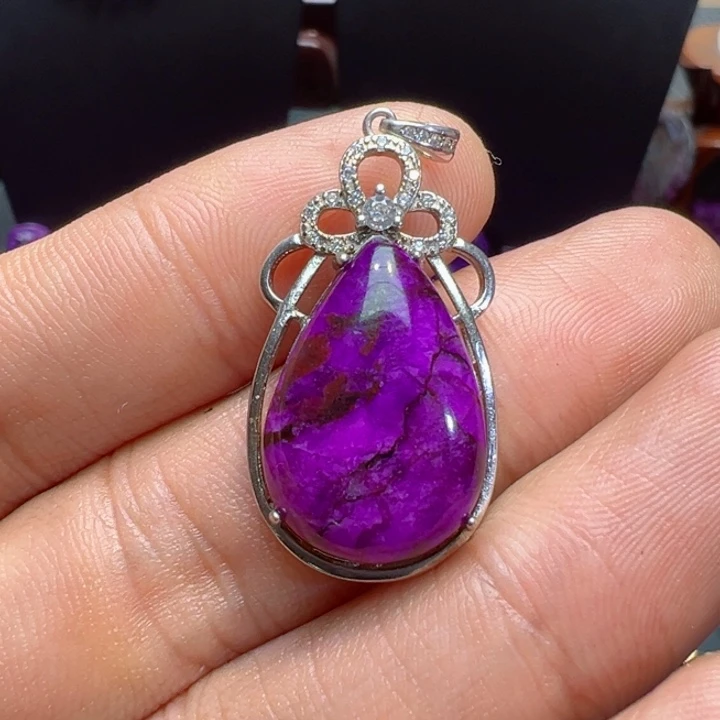 银S925镶嵌苏纪石（舒俱来）吊坠