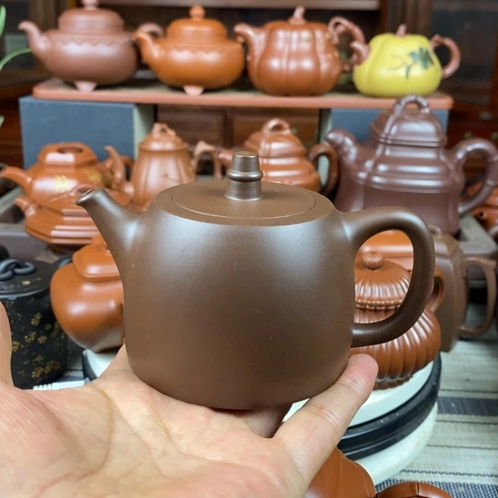茶壶紫砂全手工汉铎240cc原矿老紫泥特价