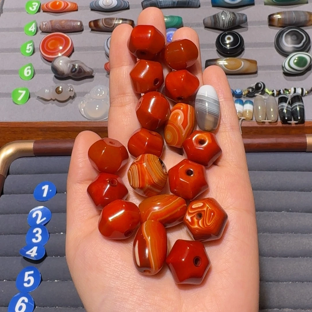 烟***火玛瑙/玉髓未镶嵌珠宝半成品