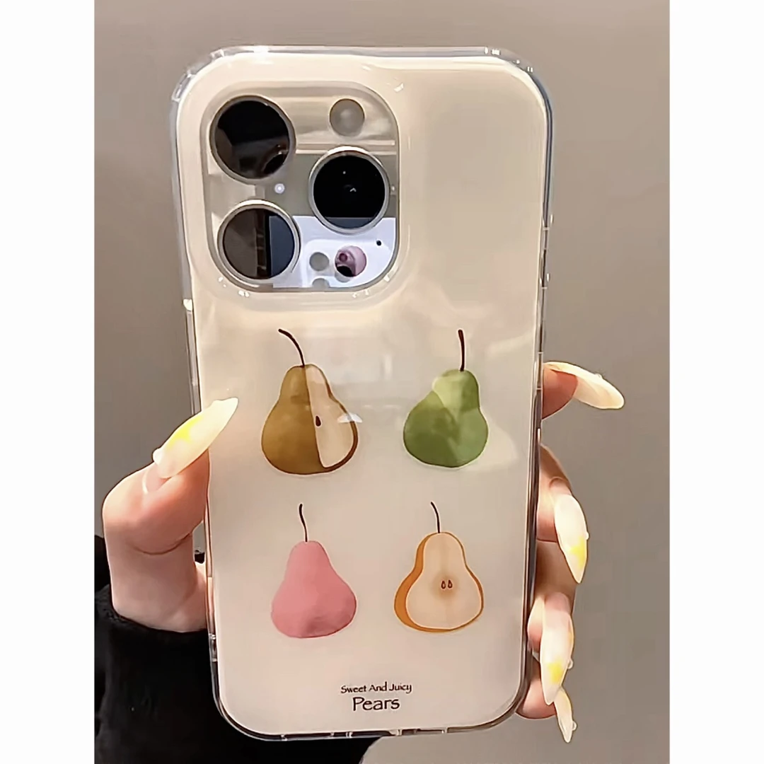 夕与空夏日小雪梨适用苹果16promax大孔手机壳华为vivo小米15oppo