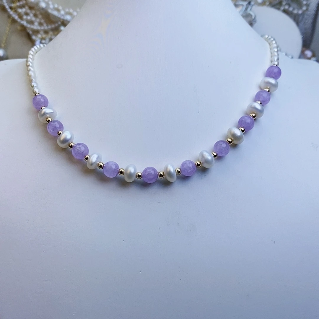 淡水珍珠颈饰银S925镶嵌