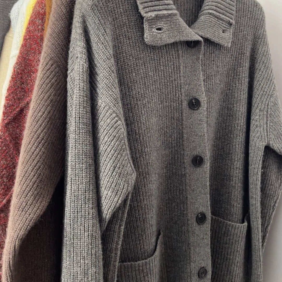 元宝针 高领 羊绒 开衫