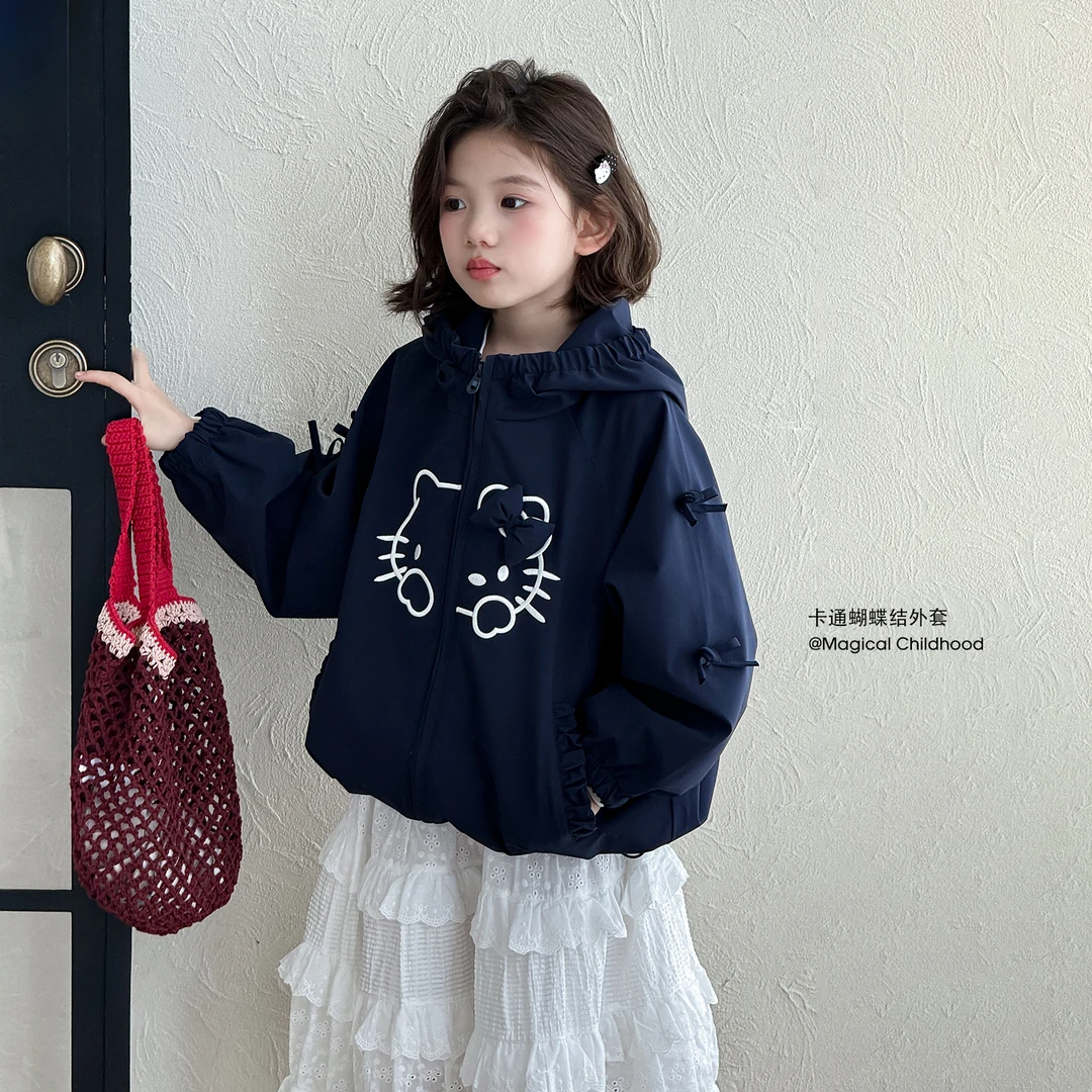 女童外套春秋2025新款洋气童装小女孩超好看韩系上衣儿童长款夹克