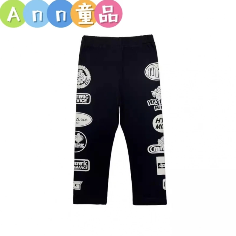 25 黑超侧标徽章拔印拉架打底裤 奶嘴童裤