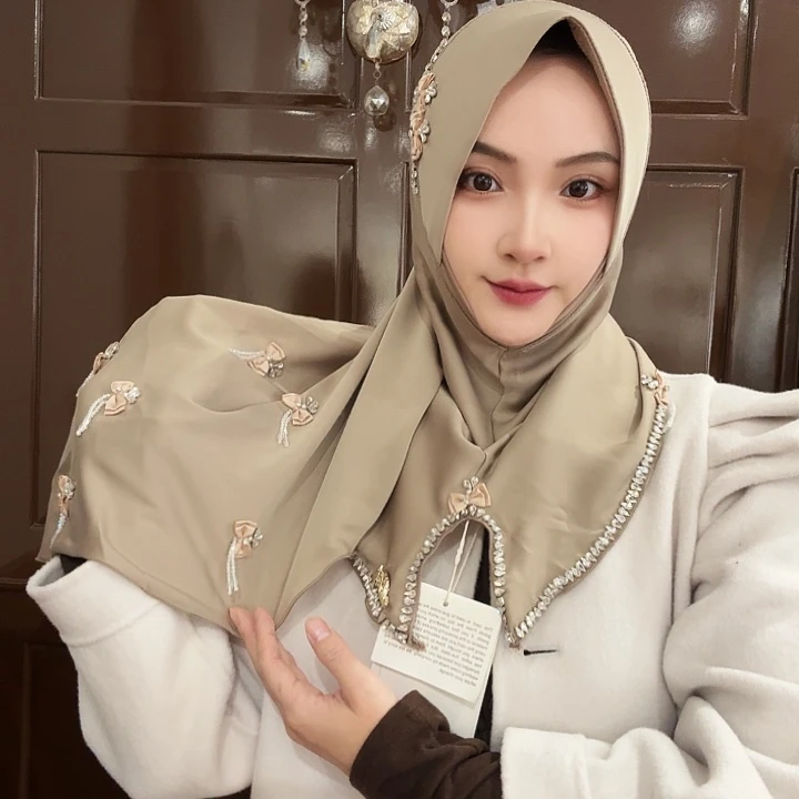 纯棉缎面立体压线帽新款摩卡色