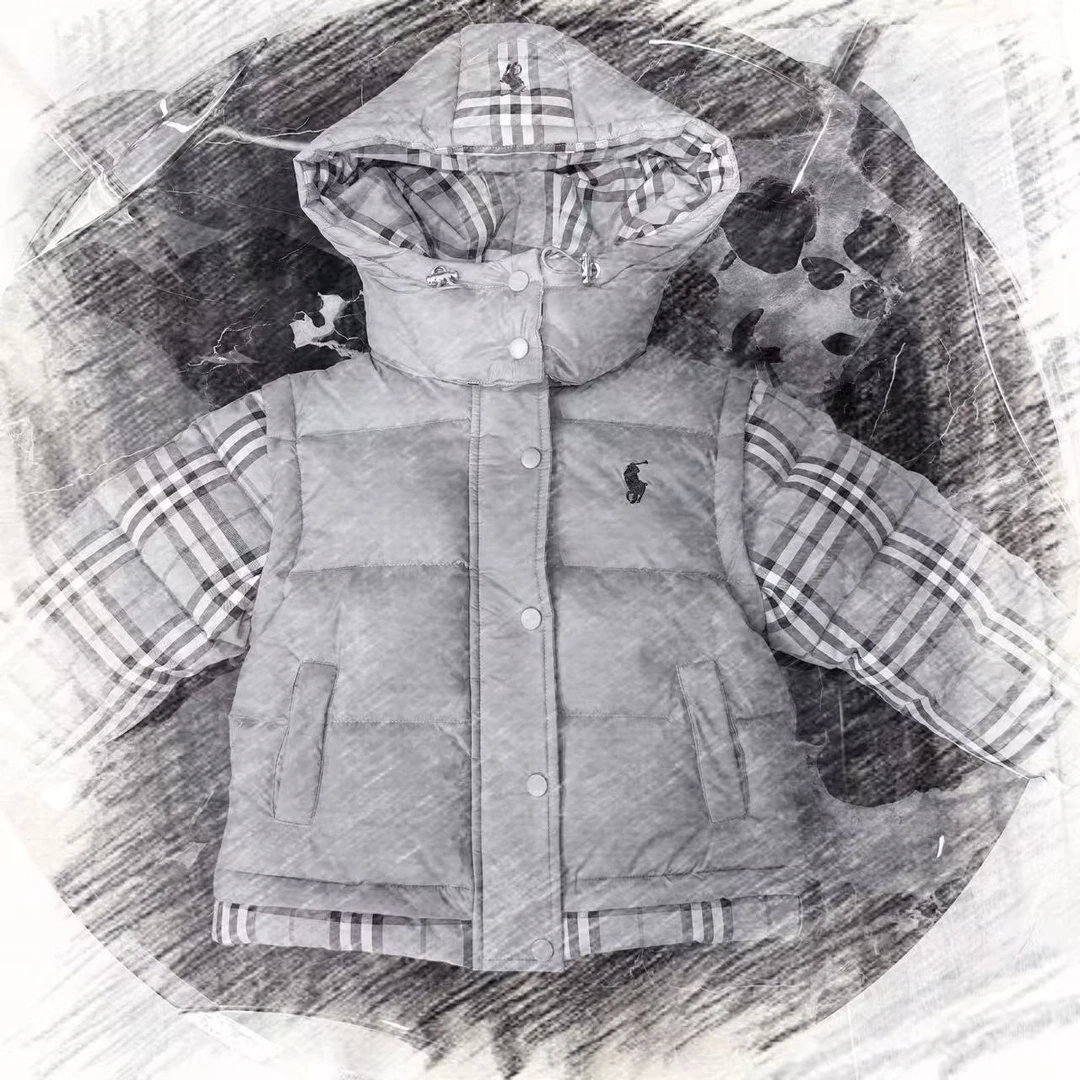 66129时尚洋气男女宝假二件羽绒服