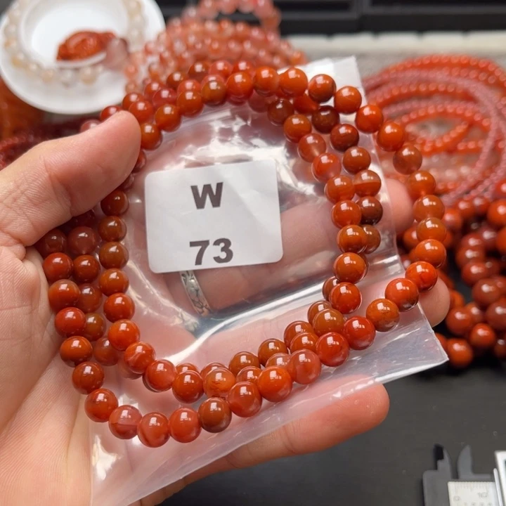 南红玛瑙未镶嵌多样性发货默认微瑕称重8mm