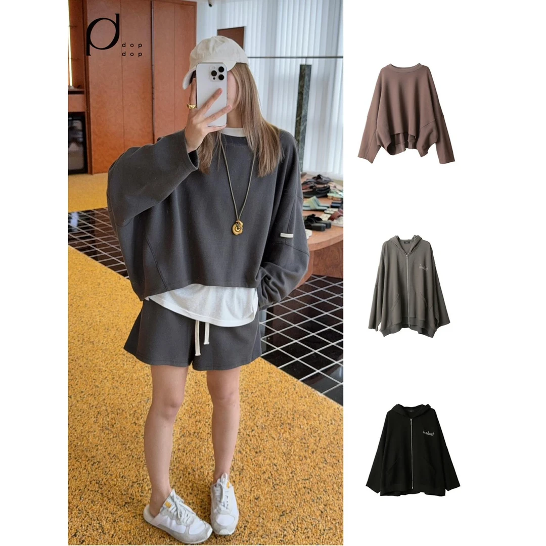 ICE DUST2025春夏休闲卫衣连帽拉链外套短裤套装dopdop买手店