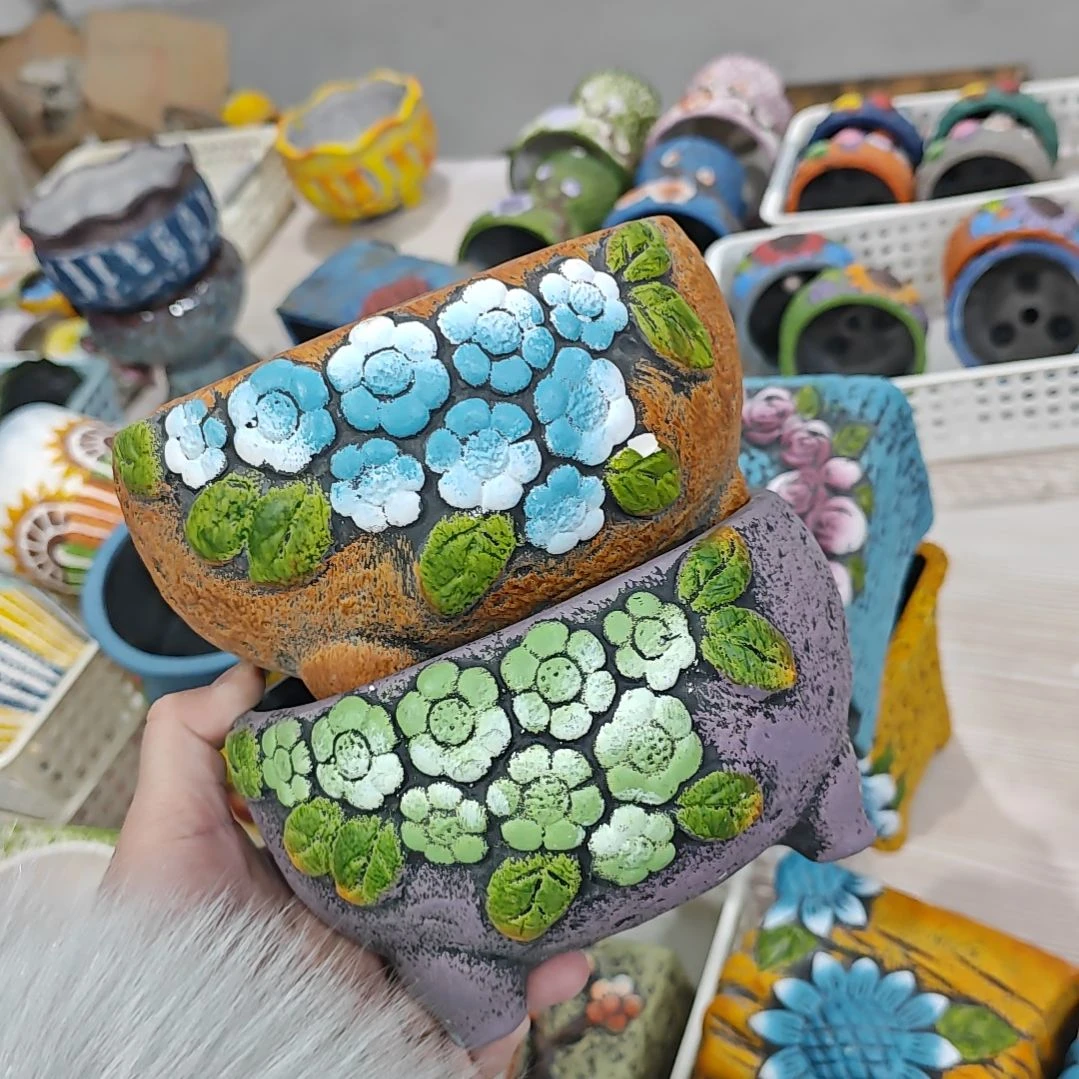 陶吸水透气的白陶花盆凑满12发货