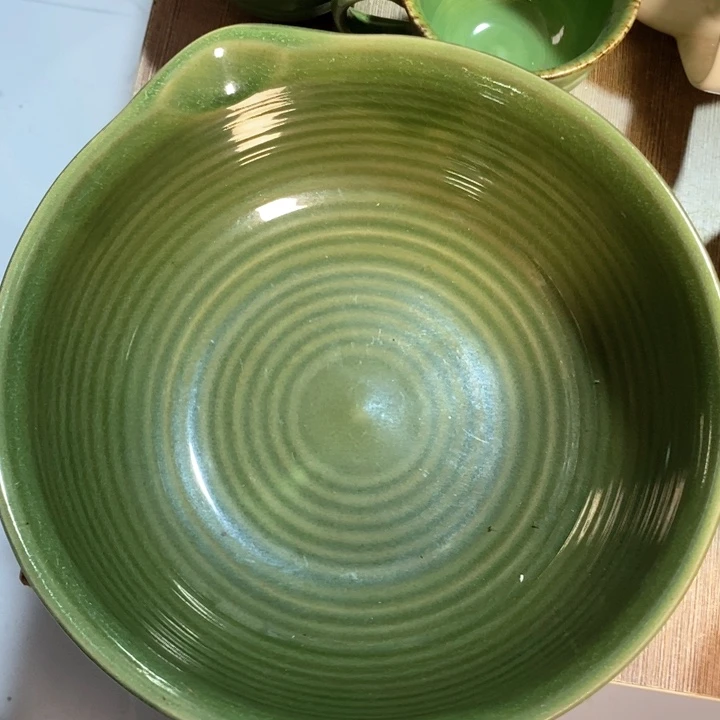 瓷片陶瓷品五厂绿釉茶洗