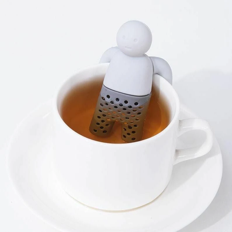 【棉花】可爱便携茶叶过滤小人茶漏泡茶叶硅胶懒人神器用品