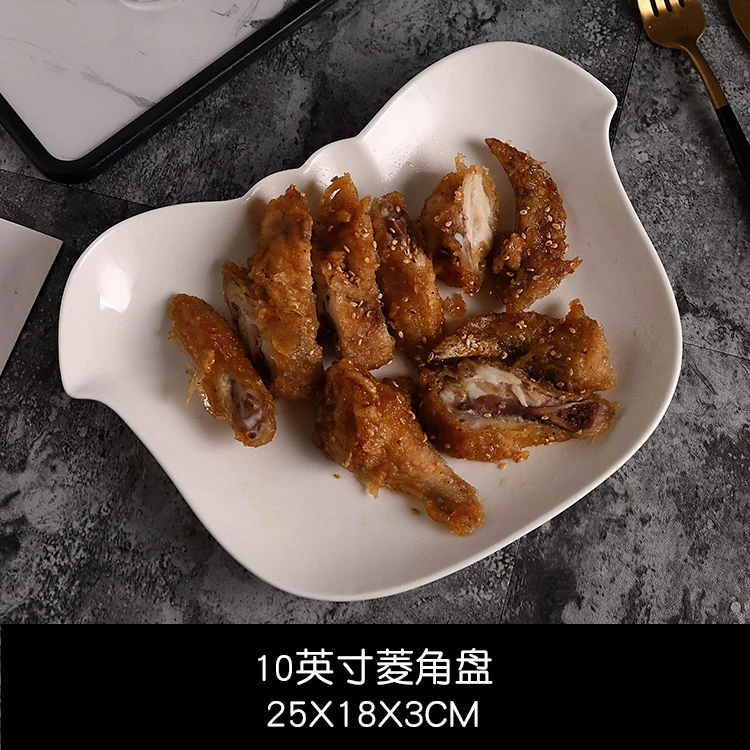 异形陶瓷盘家用可爱菜盘高温釉下彩汤盘碟子微波炉餐具套装包邮