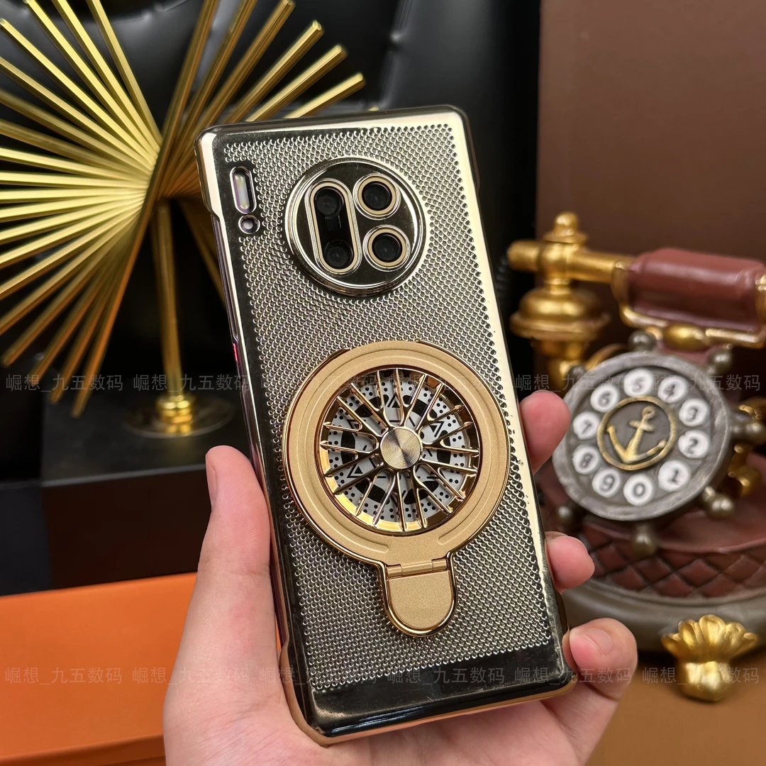 【五金支架+自带镜头膜】适用华为Mate30EPro电镀散热防摔支架壳