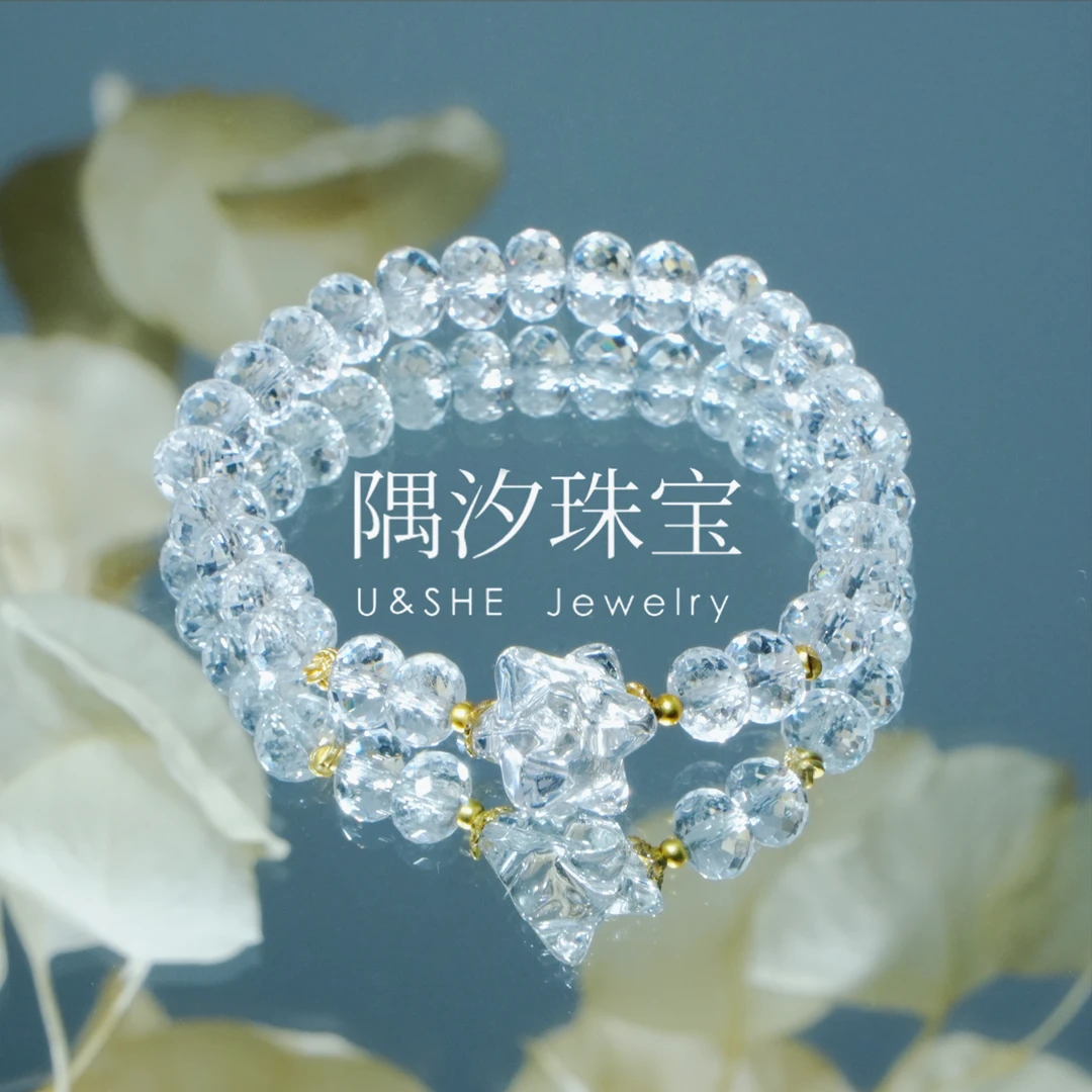 【风暴夜曲】天然白水晶切面手串·多样性发一