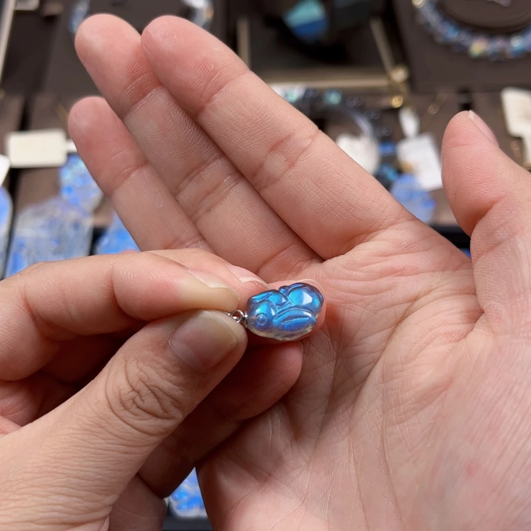 长石吊坠(不含链)银S925镶嵌用****6定制银扣