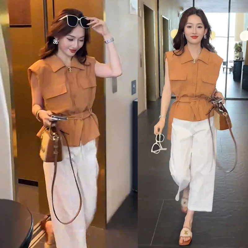 2025春夏季新款气质休闲百搭显瘦上衣裤子套装女时尚韩版洋气套装