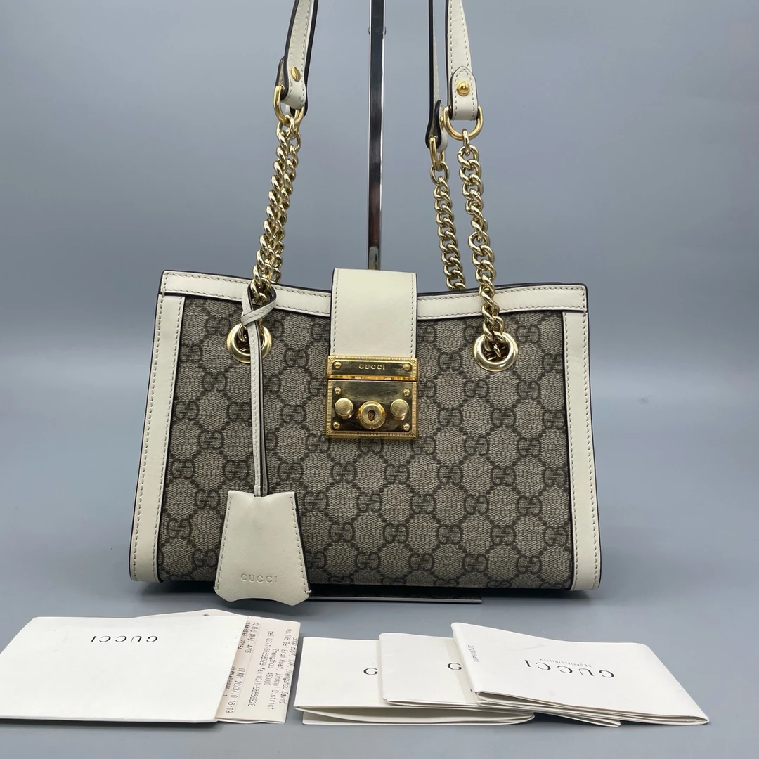 95新 GUCCI/古驰 老花Padlock小三包 黑标031 尺寸26*18 A3383