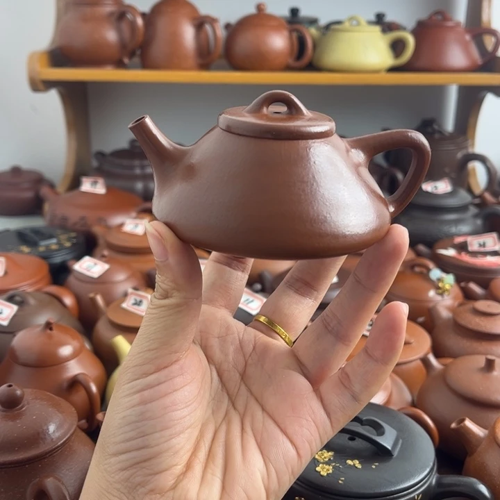 茶壶紫砂100cc朱泥半手