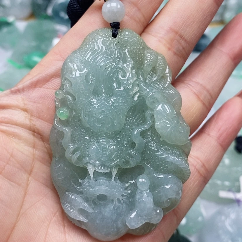 【闪购商品】翡翠颈饰未镶嵌天然翡翠A货龙牌