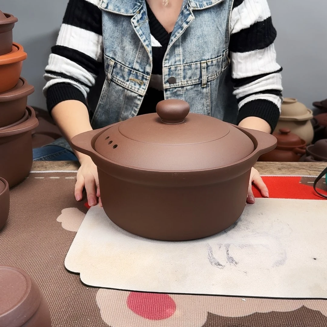 紫砂砂锅5升微微微微微瑕