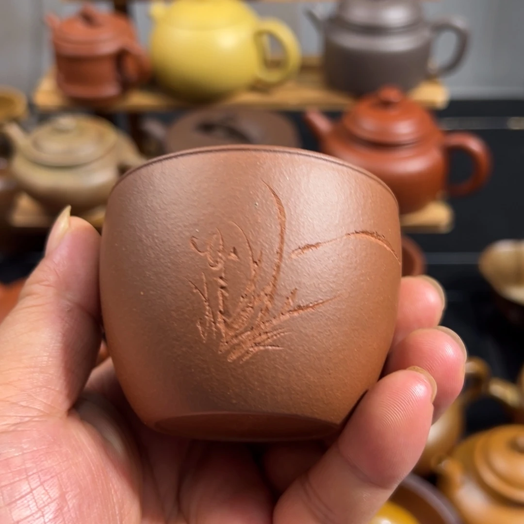 茶杯紫砂紫泥小客杯