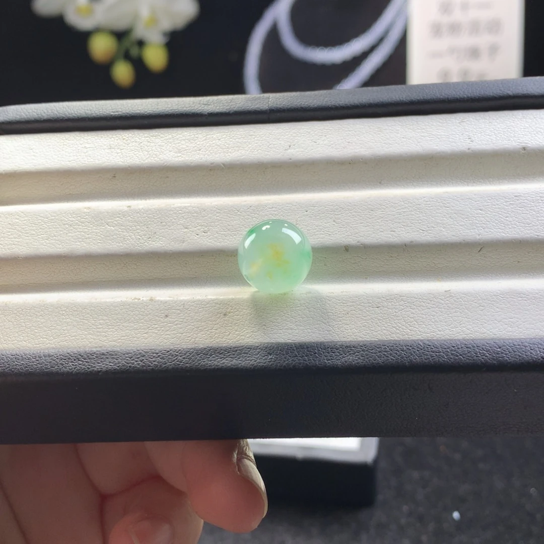 翡翠未镶嵌手串卡12荷花蕊