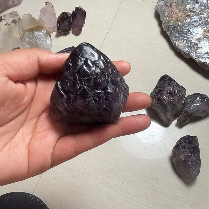 天然水晶原石未镶嵌紫晶我***子