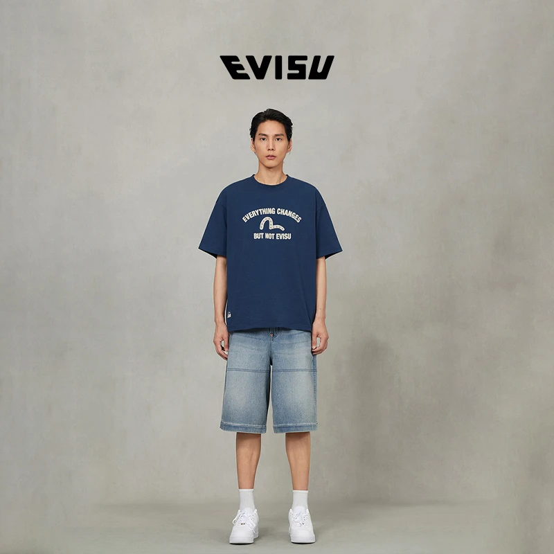 EVISU福神男士口号印花短袖T恤2ESHTM5TS7065RXCT