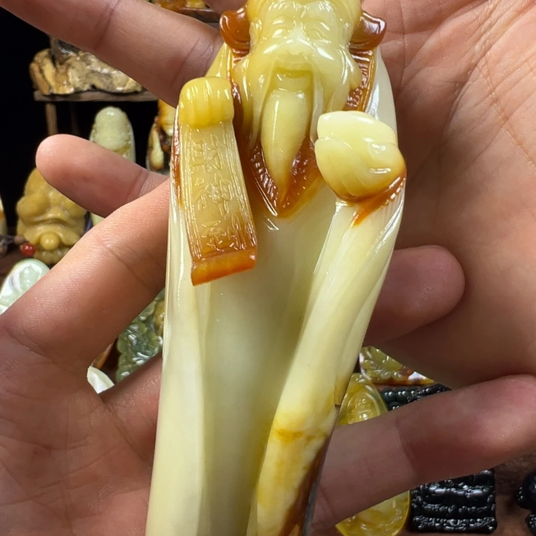 岫玉未镶嵌手把件天然岫玉