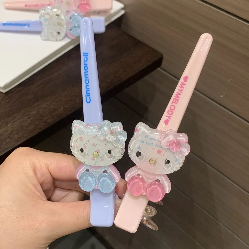 甜美碎花KT猫长鸭嘴夹日系可爱大号刘海夹百搭少女ins风简约发卡