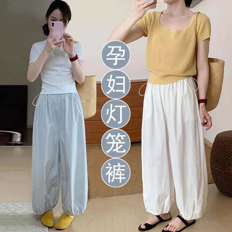 孕妇灯笼速干九分哈伦萝卜裤夏季新款薄款韩版运动孕妇奶奶灯笼裤
