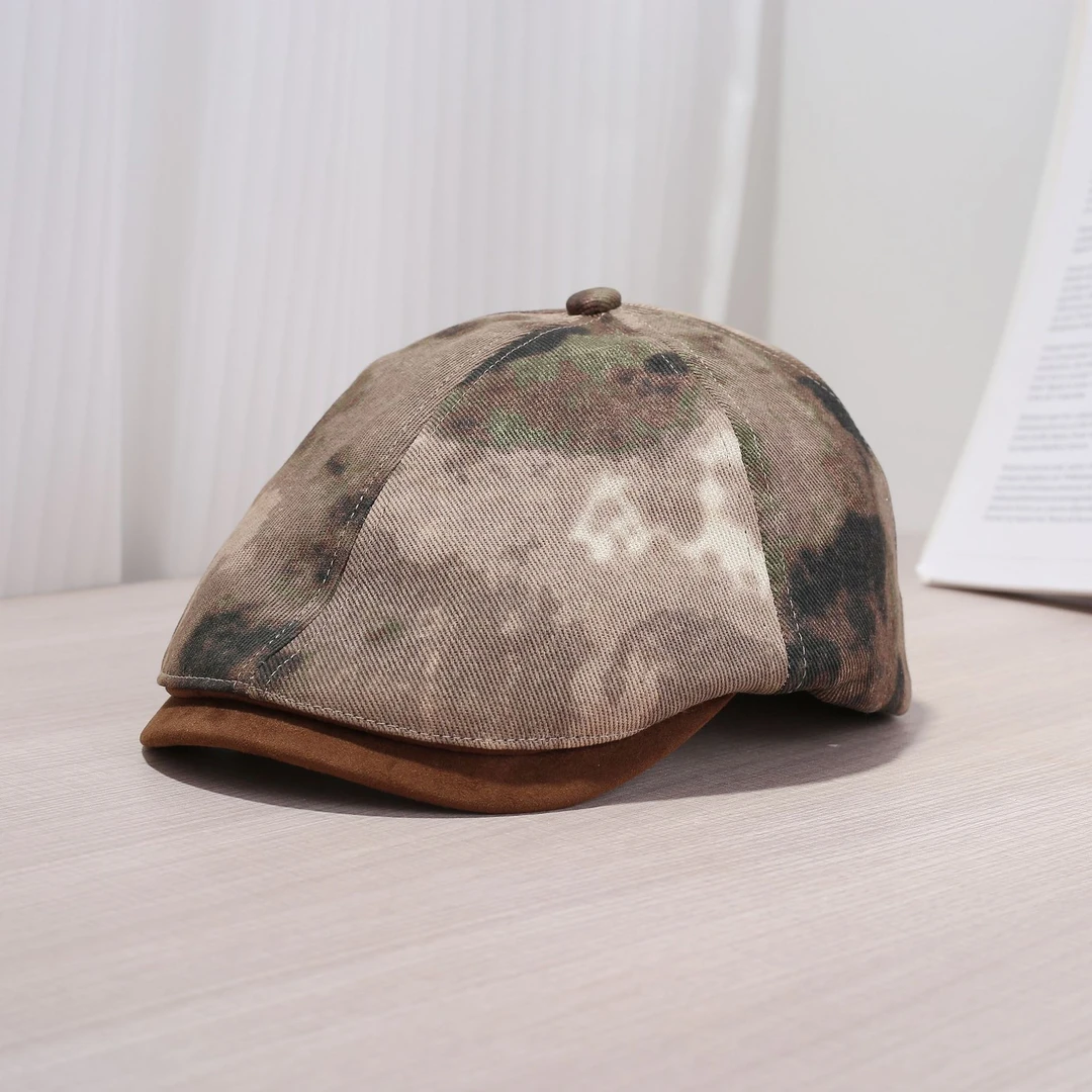 贝雷帽女鸭舌帽几何圆顶秋季帽子棒球帽男士海妖风