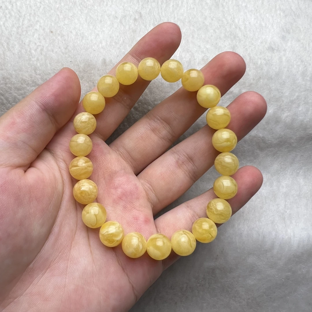 好玉易定制款蜜蜡手串刻字22颗9mm左右