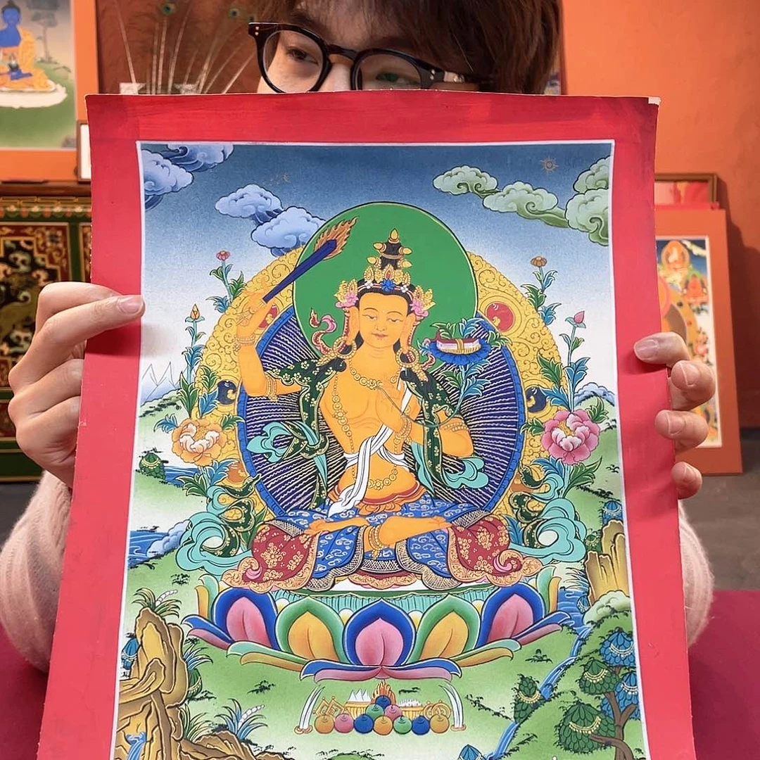 装裱画25×35文殊纯手绘