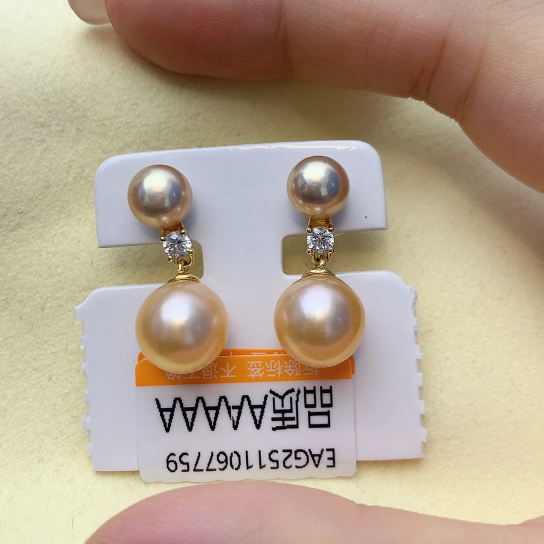 淡水珍珠耳饰银S925镶嵌w11