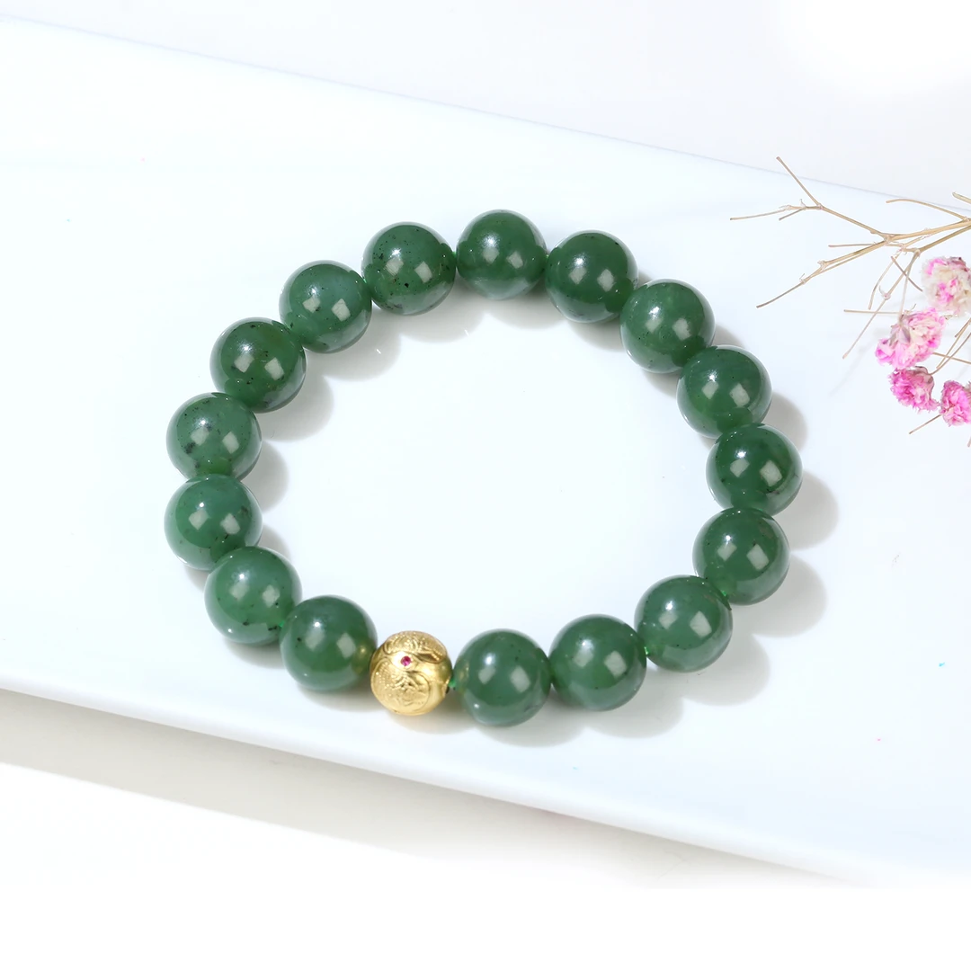 HW【麦子家族夏日特惠】天然和田碧玉S925银DIY手串 JY039