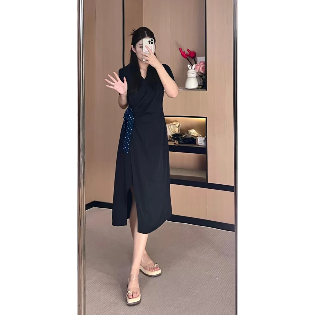 PANG DADA “出游计划” 气质时尚小众不规则法式连衣裙LHC1981