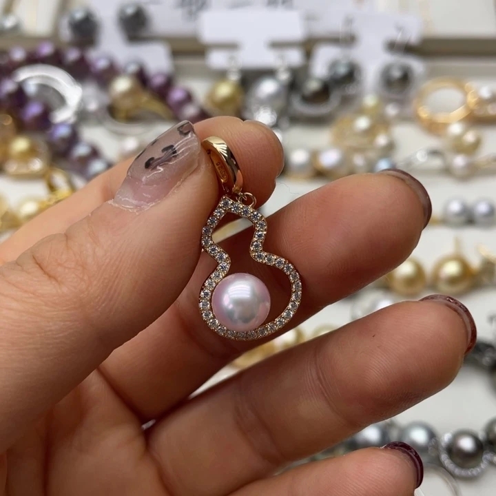 海水珍珠吊坠(不含链)银S925镶嵌