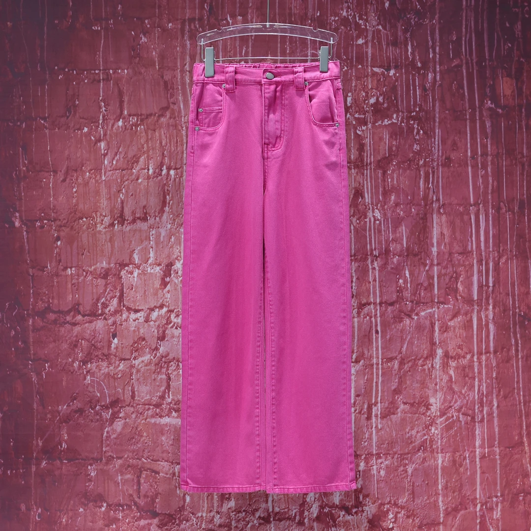 【LIANG哥定制】定制系列2025欧货新品牡丹红牛仔裤5938A