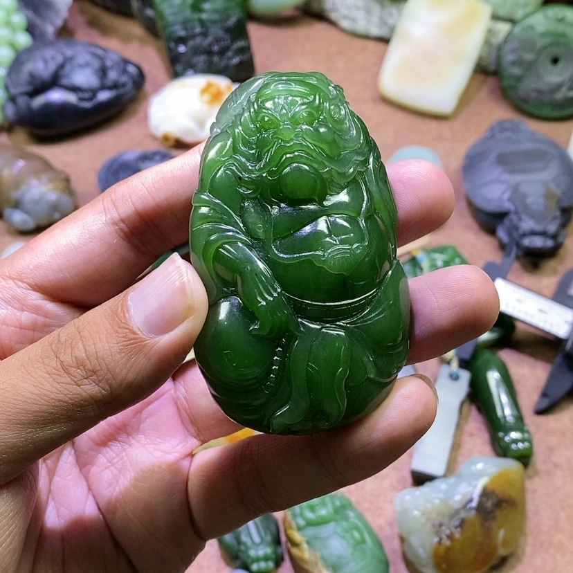 【闪购商品】未镶嵌和田玉（碧玉）挂件财**顶